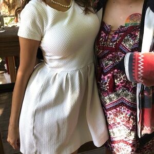 Ganni quilted white cotton dress